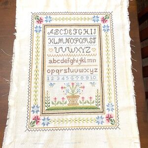 Vintage Columbia Minerva Gutierrez Cross Stitch Alphabet Sampler Unframed 77